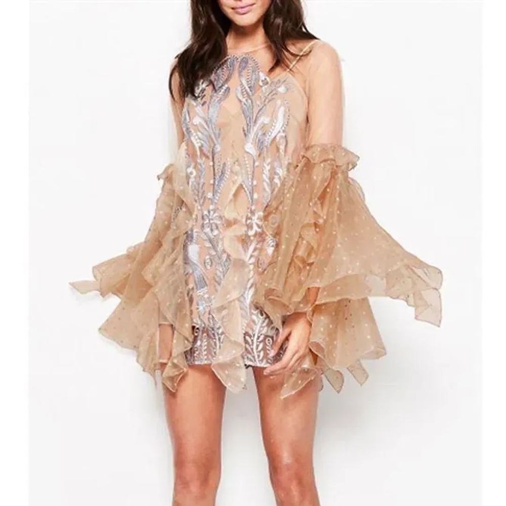 Alice McCall nude mesh mini dress